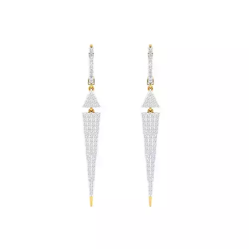 Women Long Drop Earrings STL JCD OBJ FBX Renders Details