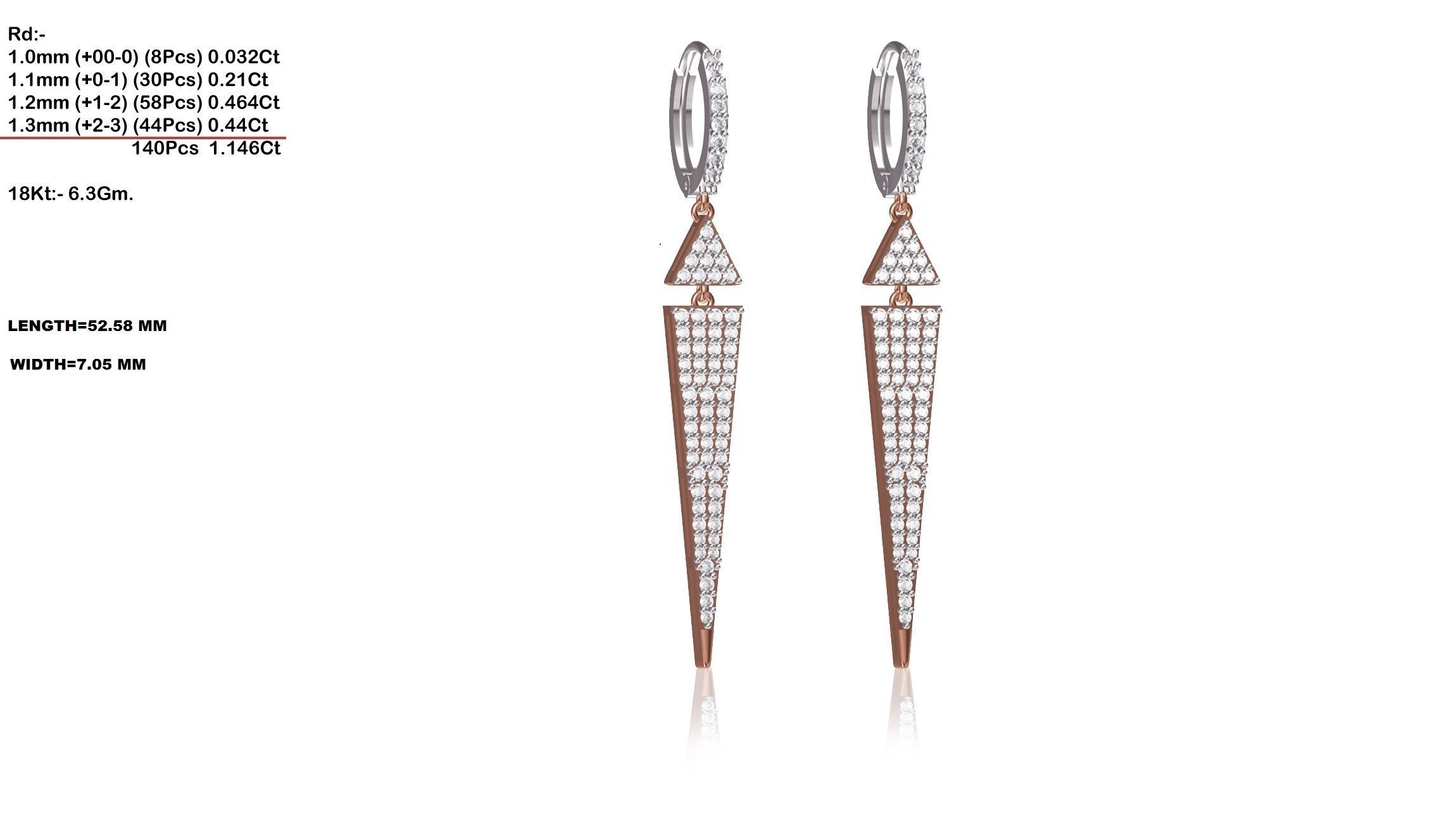 Women Long Drop Earrings STL JCD OBJ FBX Renders Details 3D print model_18