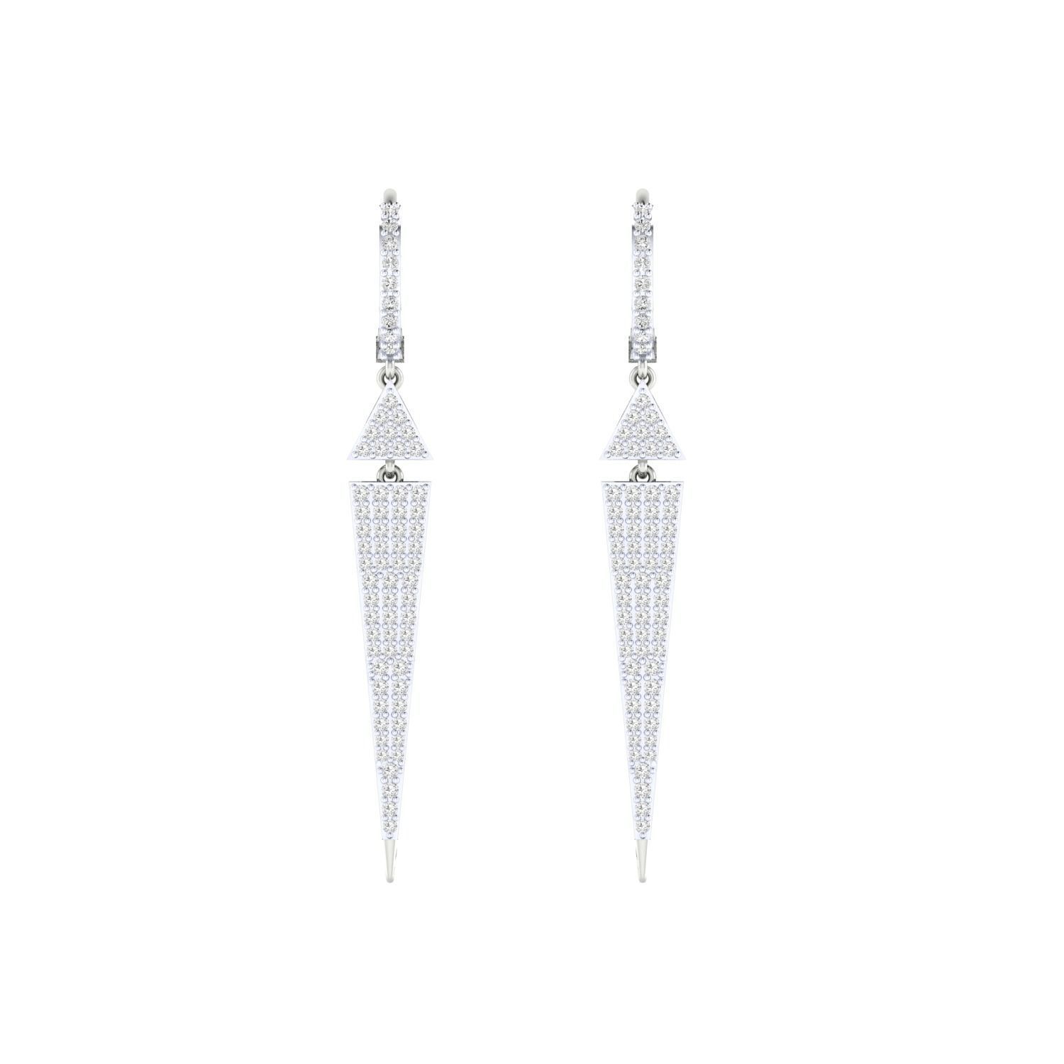 Women Long Drop Earrings STL JCD OBJ FBX Renders Details 3D print model_12