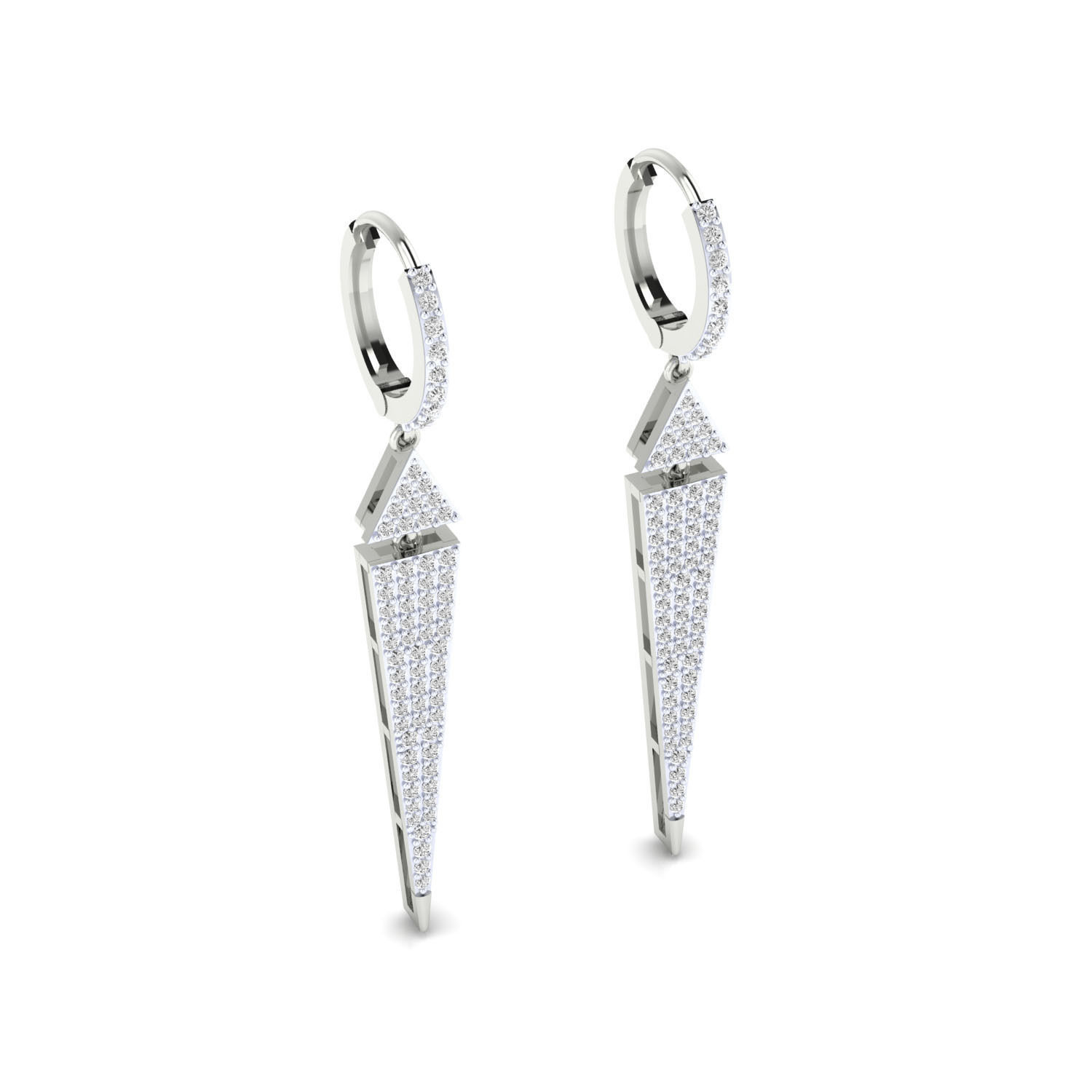 Women Long Drop Earrings STL JCD OBJ FBX Renders Details 3D print model_7