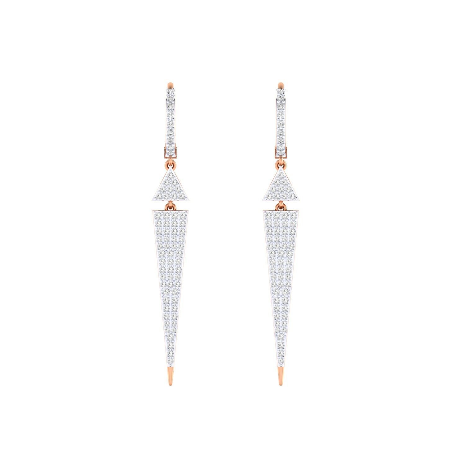 Women Long Drop Earrings STL JCD OBJ FBX Renders Details 3D print model_6