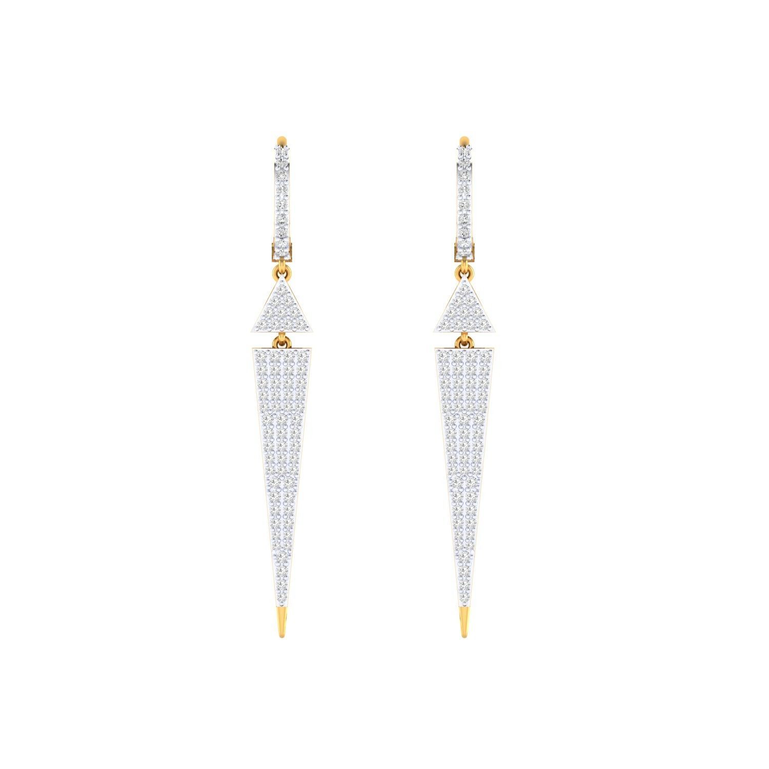 Women Long Drop Earrings STL JCD OBJ FBX Renders Details 3D print model_17