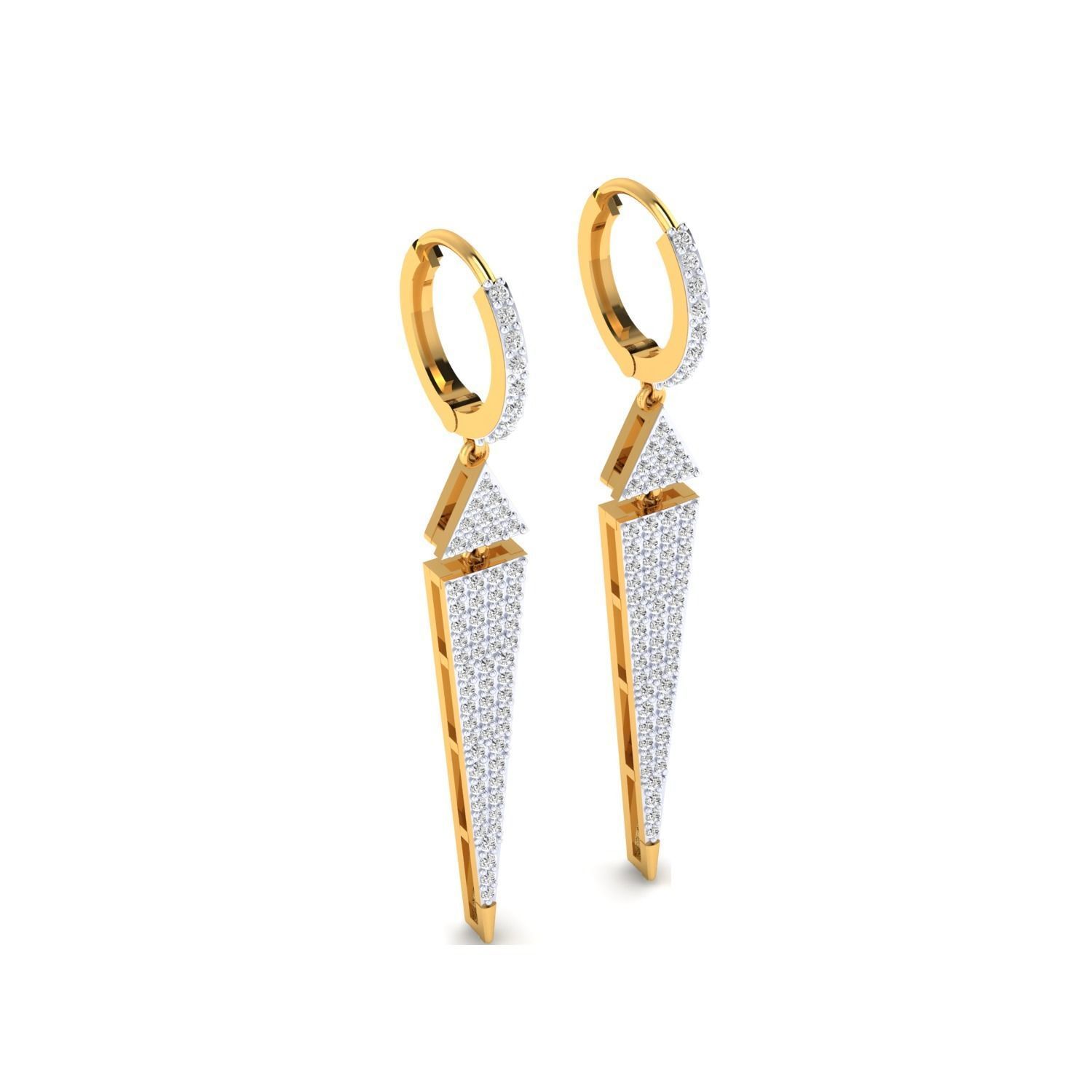 Women Long Drop Earrings STL JCD OBJ FBX Renders Details 3D print model_14