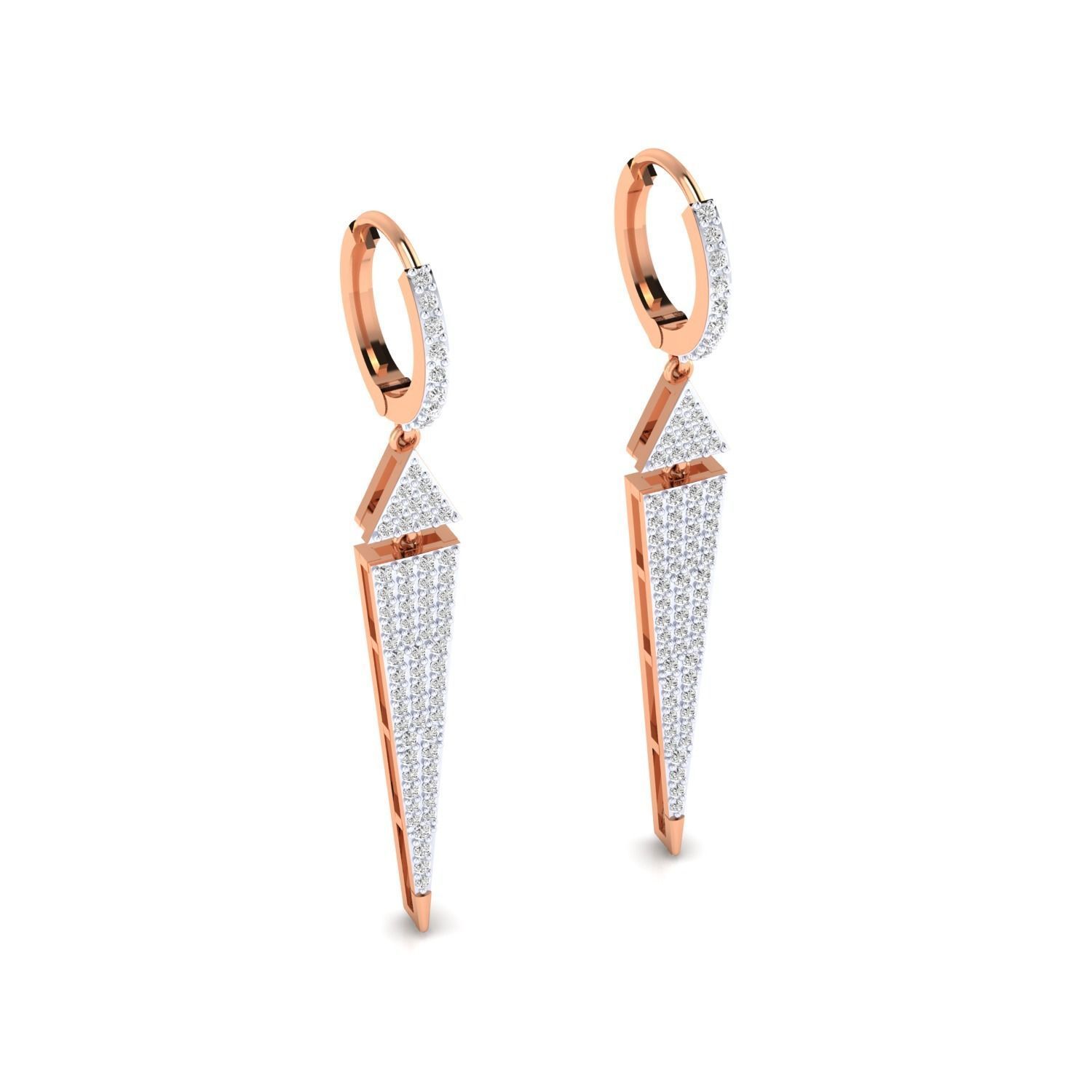 Women Long Drop Earrings STL JCD OBJ FBX Renders Details 3D print model_2