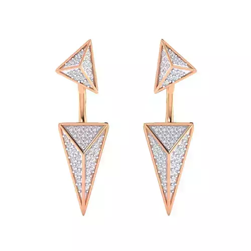 Women Long Drop Earrings STL JCD OBJ FBX Renders Details