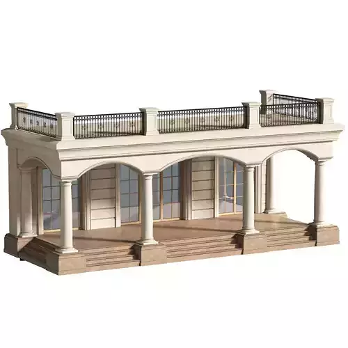 Classic Porch Entrance to the house  3D model