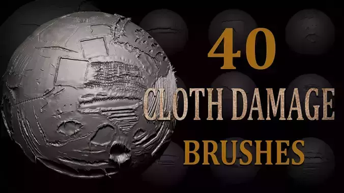 40 Cloth Damage Brush and Alphas Texture
