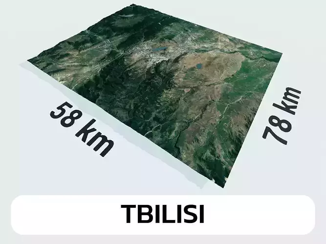 Tbilisi Georgia City Landscape 3D Model