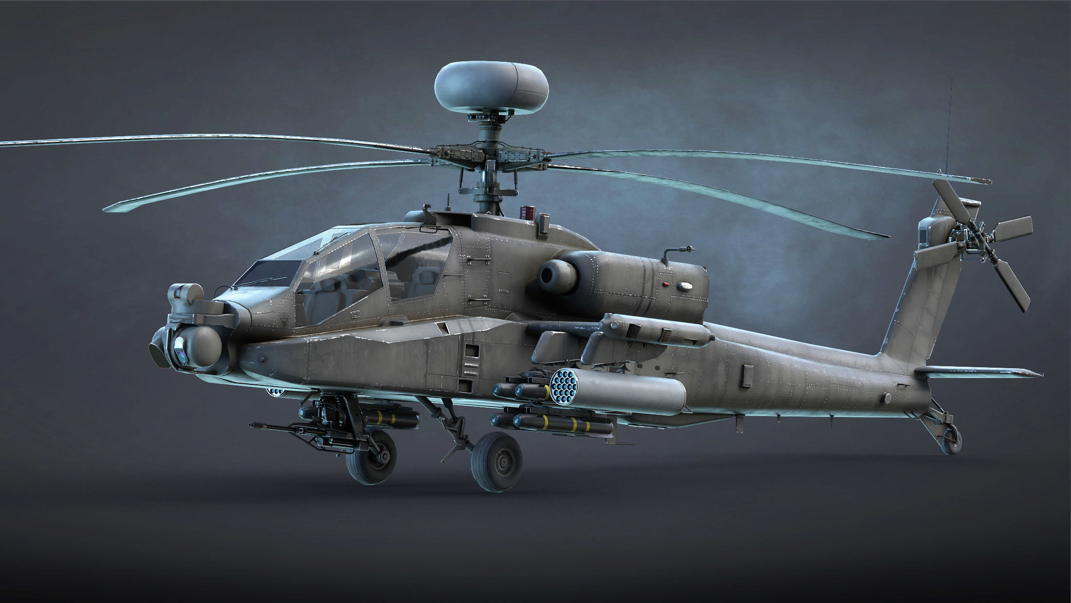 AH-64 Apache Low-poly 3D model_0