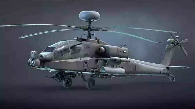 AH-64 Apache Low-poly 3D model