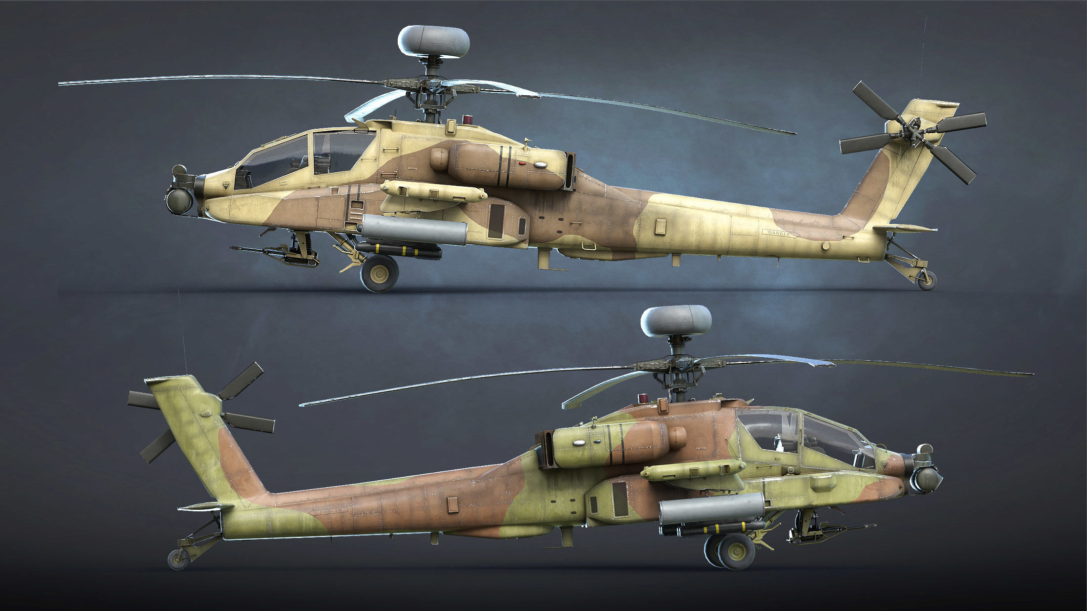 AH-64 Apache Low-poly 3D model_9