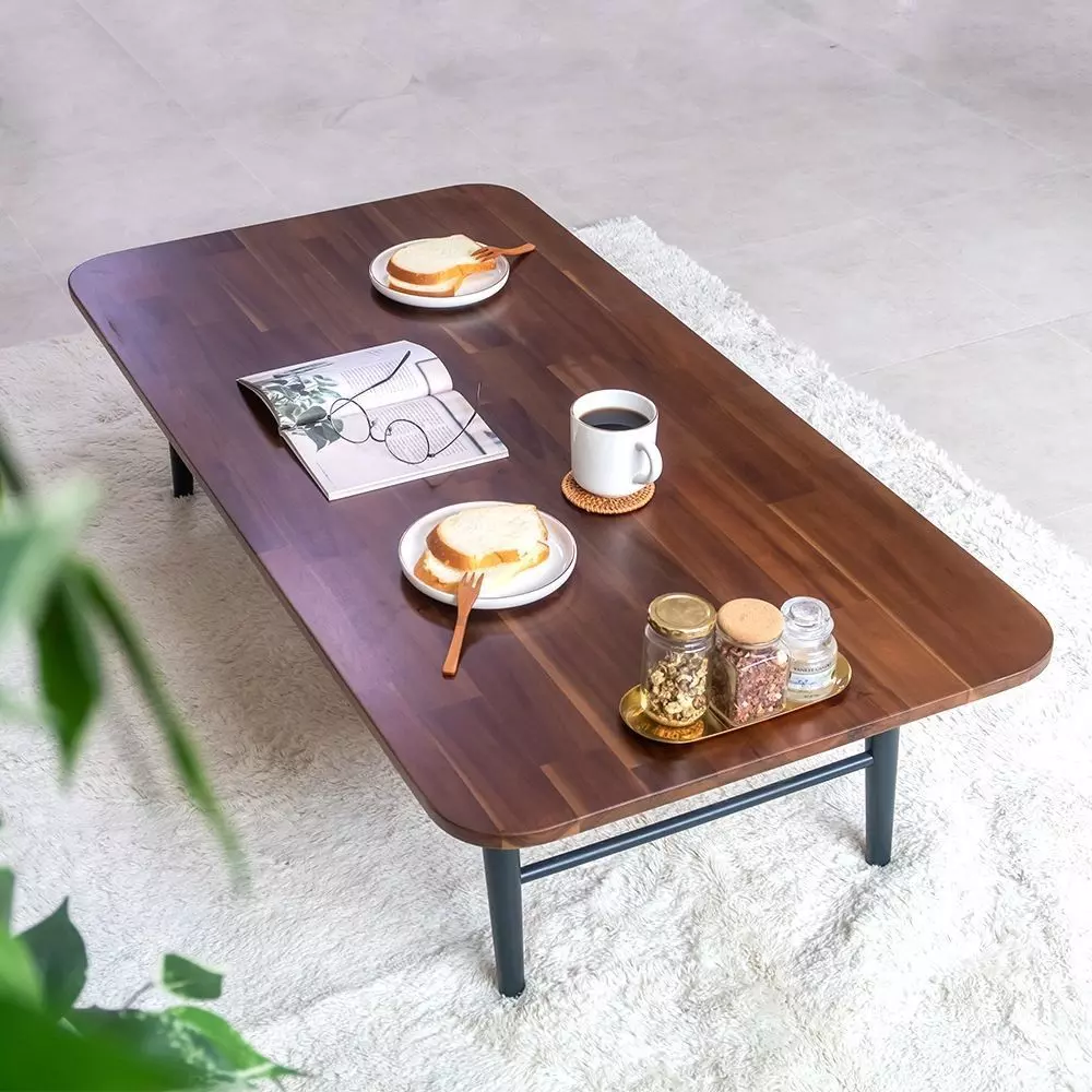 Cocoa Acacia solid wood folding living room table 3D model_0