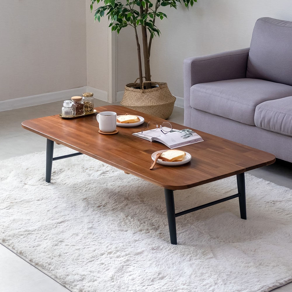 Cocoa Acacia solid wood folding living room table 3D model_1