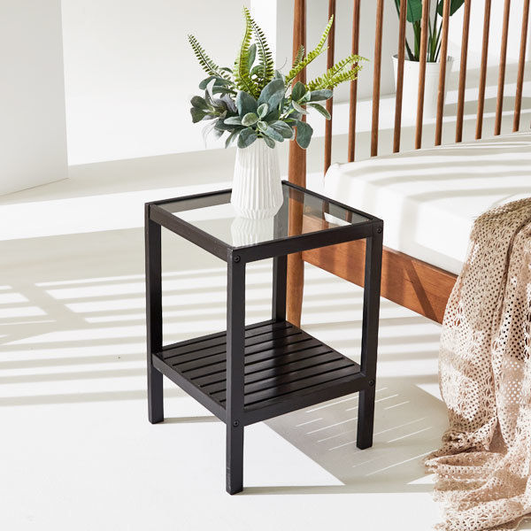 Wood side table bedside table 3D model_1