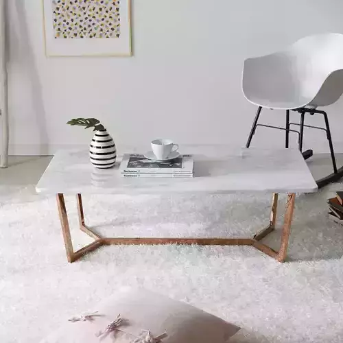 Ray Marble Rose Gold Sofa Table