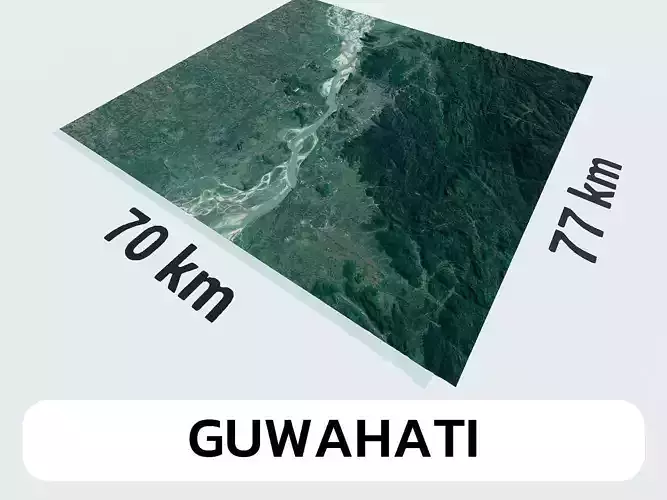 Guwahati India City Landscape 3D Model
