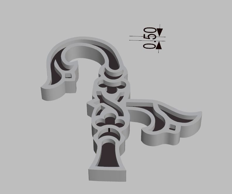 Armenian letters 3D print model_4