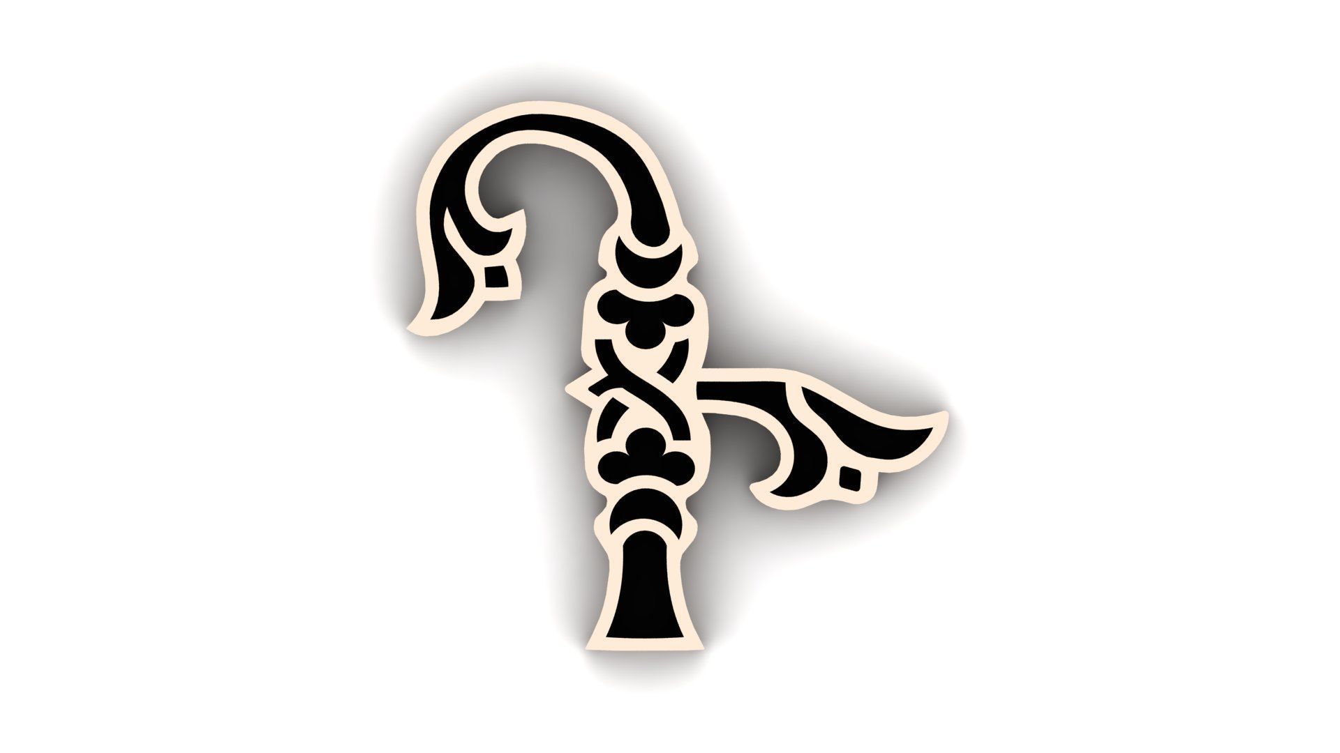 Armenian letters 3D print model_2