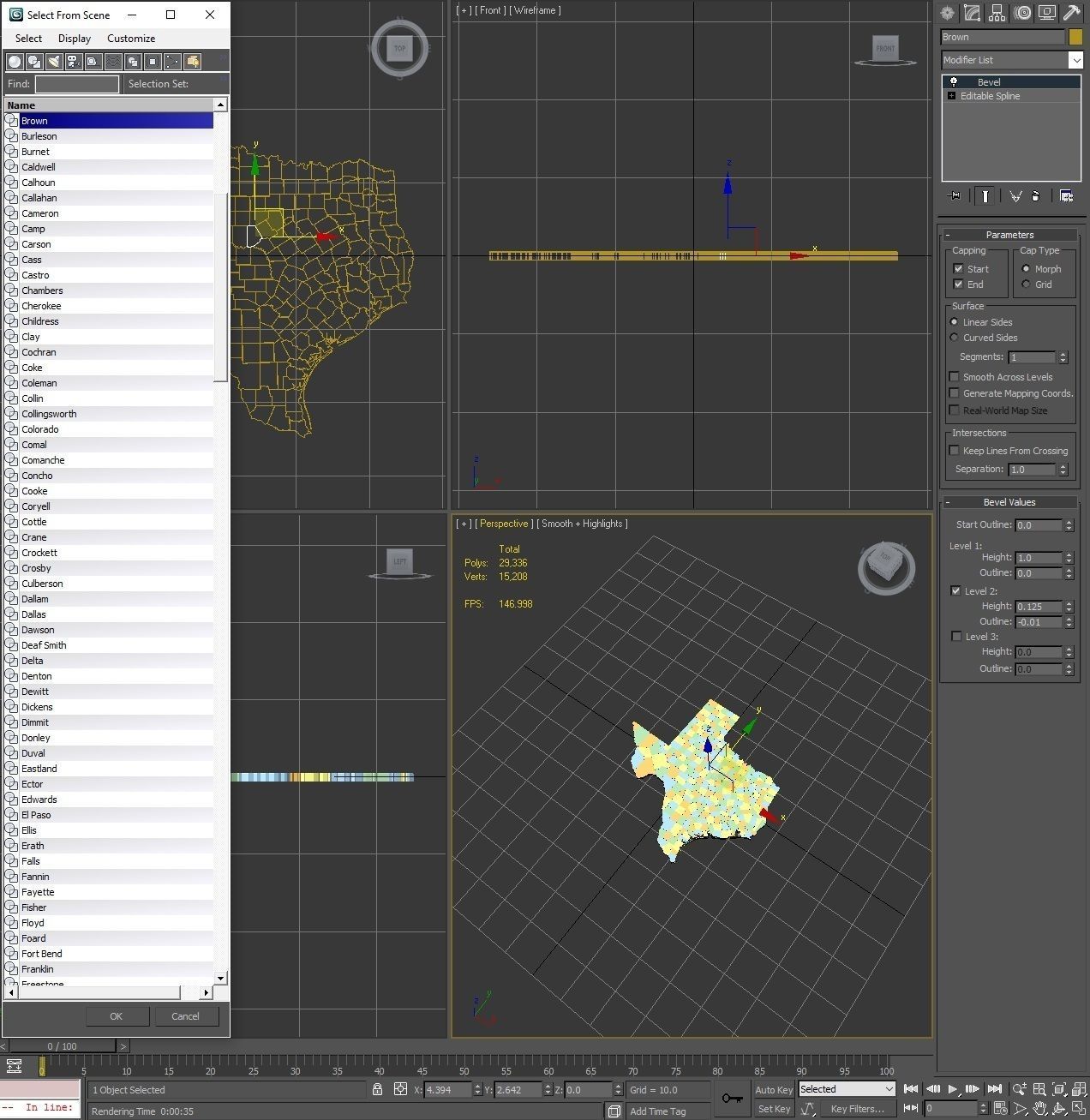 Texas Political Map 3D model_8