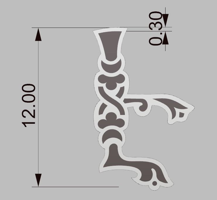 Armenian letters 3D print model_3