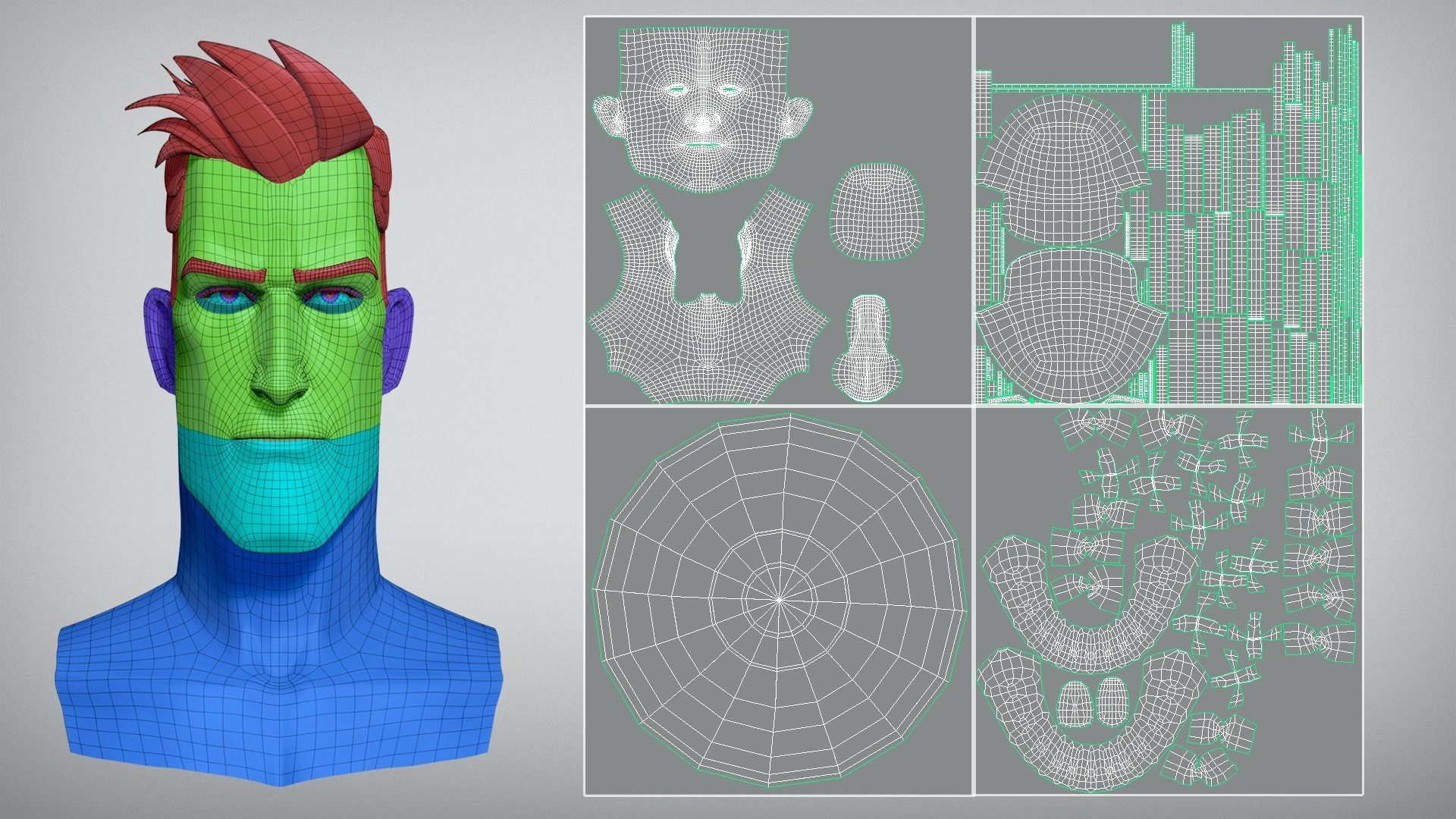 Cartoon male character Bruce base mesh 3D model_7