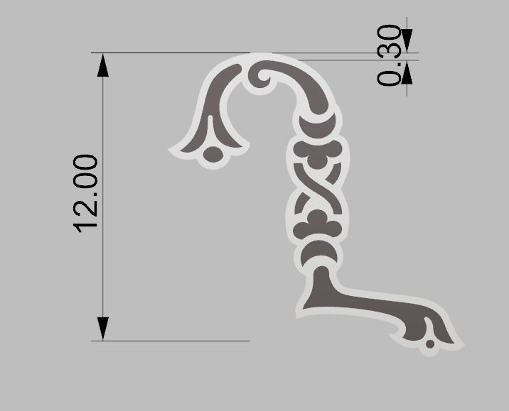 Armenian letters 3D print model_3