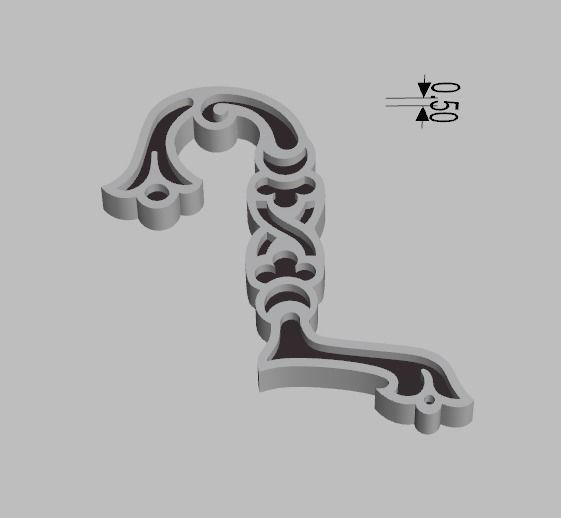 Armenian letters 3D print model_4