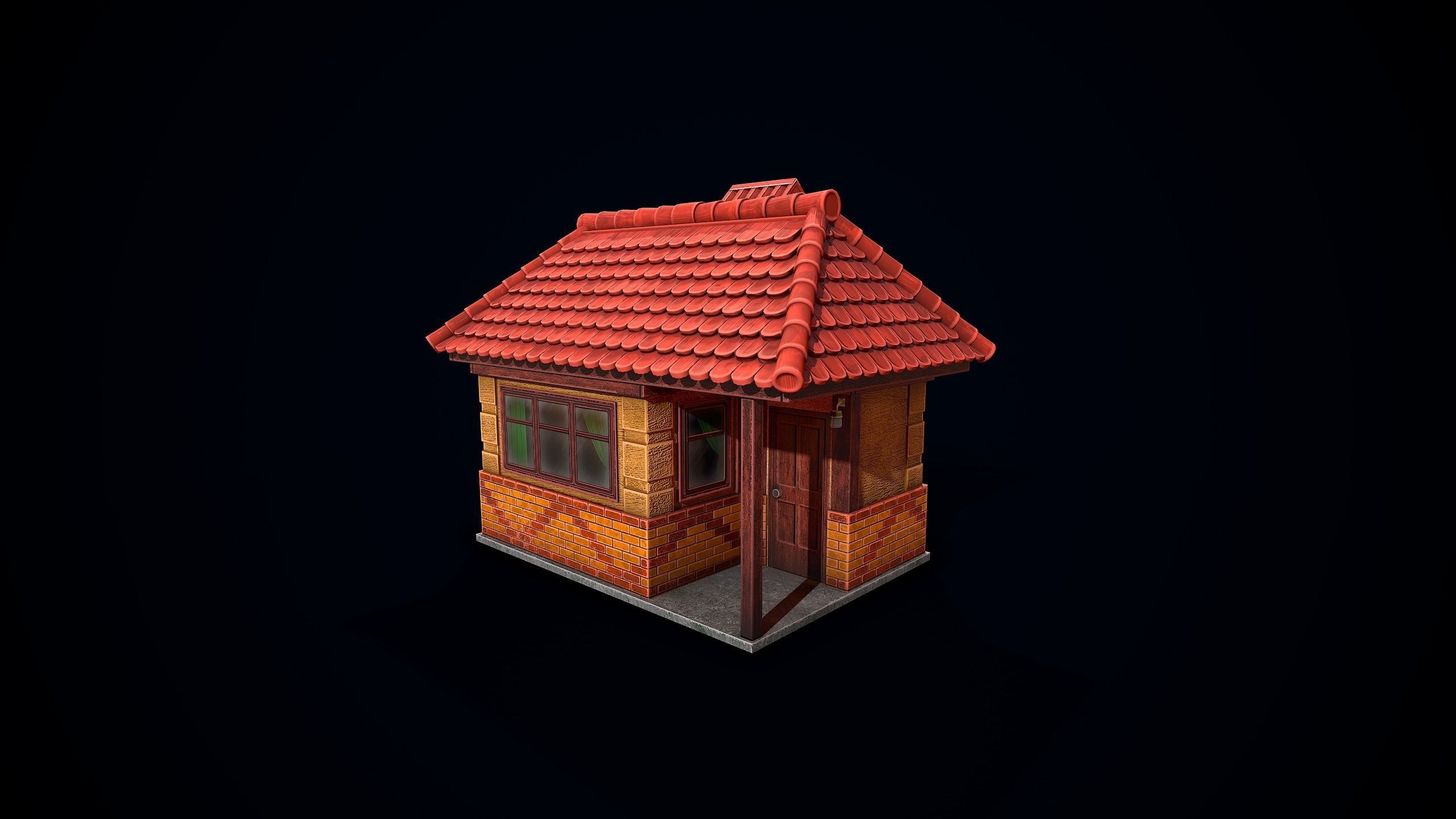 Guest House Low-poly 3D model_8