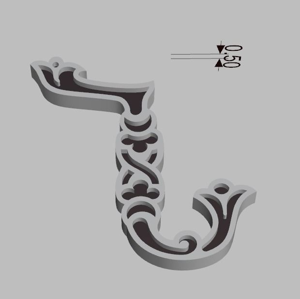 Armenian letters 3D print model_4