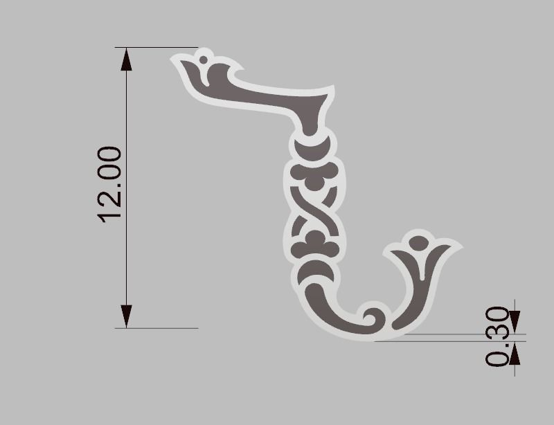 Armenian letters 3D print model_3