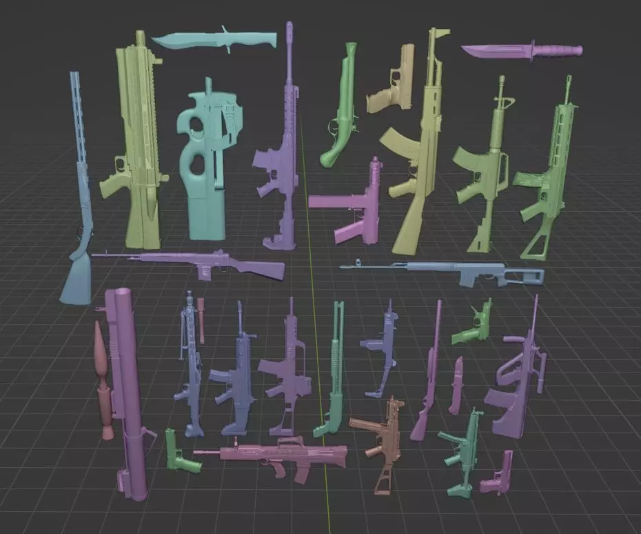 ALL WEAPONS PACK - Models and Textures Low-poly 3D model Low-poly 3D model_3