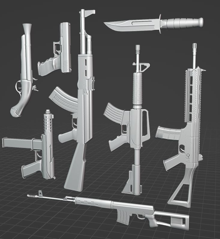 ALL WEAPONS PACK - Models and Textures Low-poly 3D model Low-poly 3D model_4