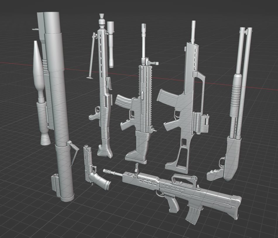 ALL WEAPONS PACK - Models and Textures Low-poly 3D model Low-poly 3D model_6