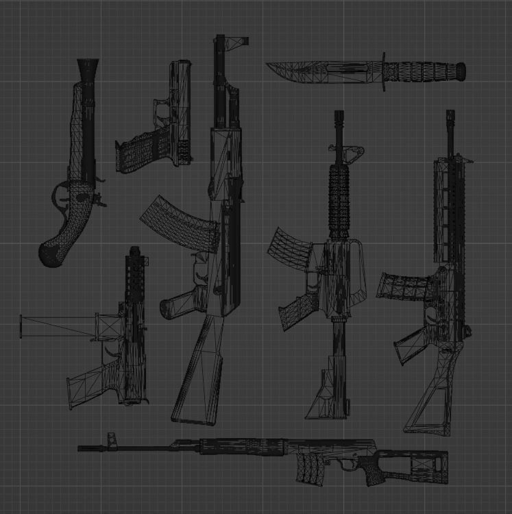 ALL WEAPONS PACK - Models and Textures Low-poly 3D model Low-poly 3D model_7