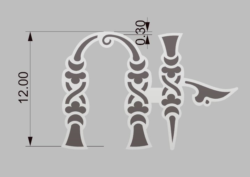 Armenian letters 3D print model_3