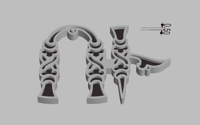 Armenian letters 3D print model_4