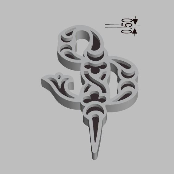 Armenian letters 3D print model_4