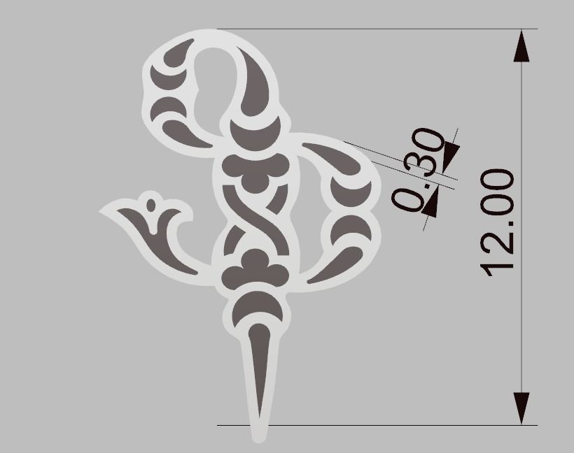 Armenian letters 3D print model_3