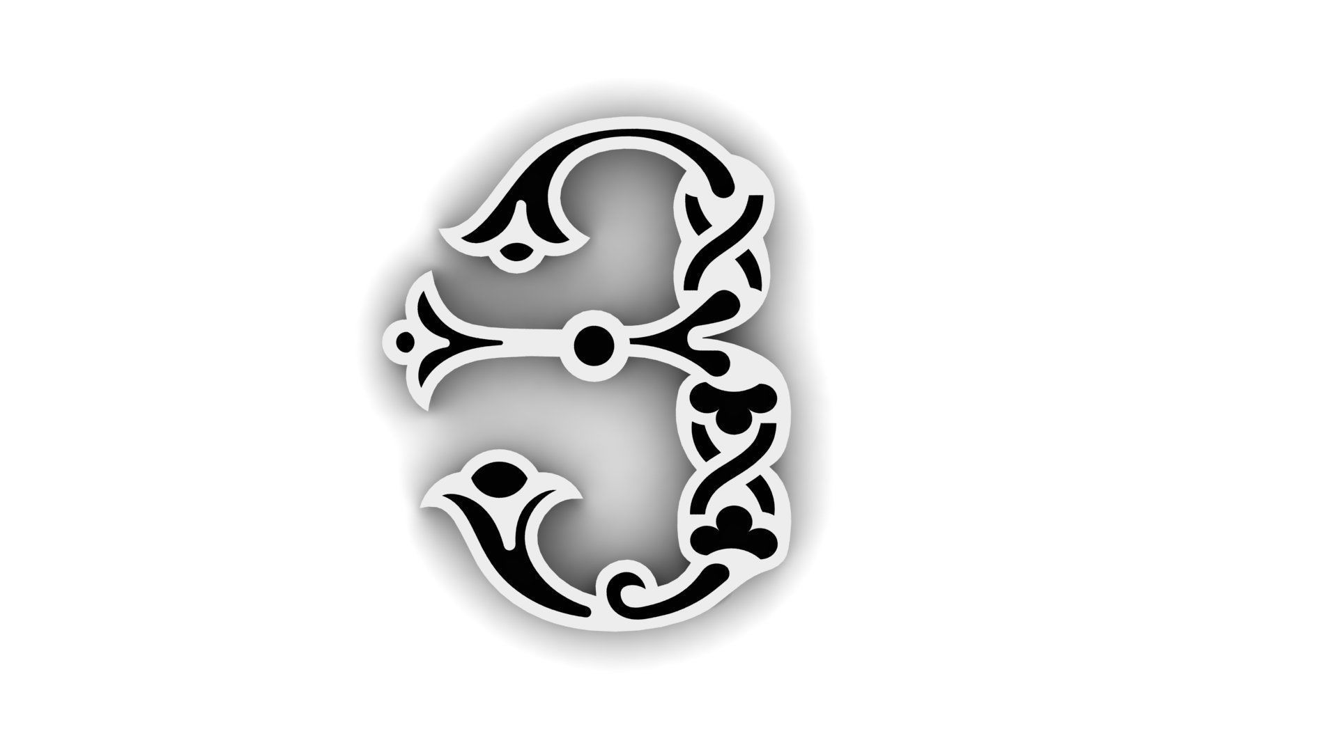 Armenian Classic Initial Letter Necklaces 3D print model_23