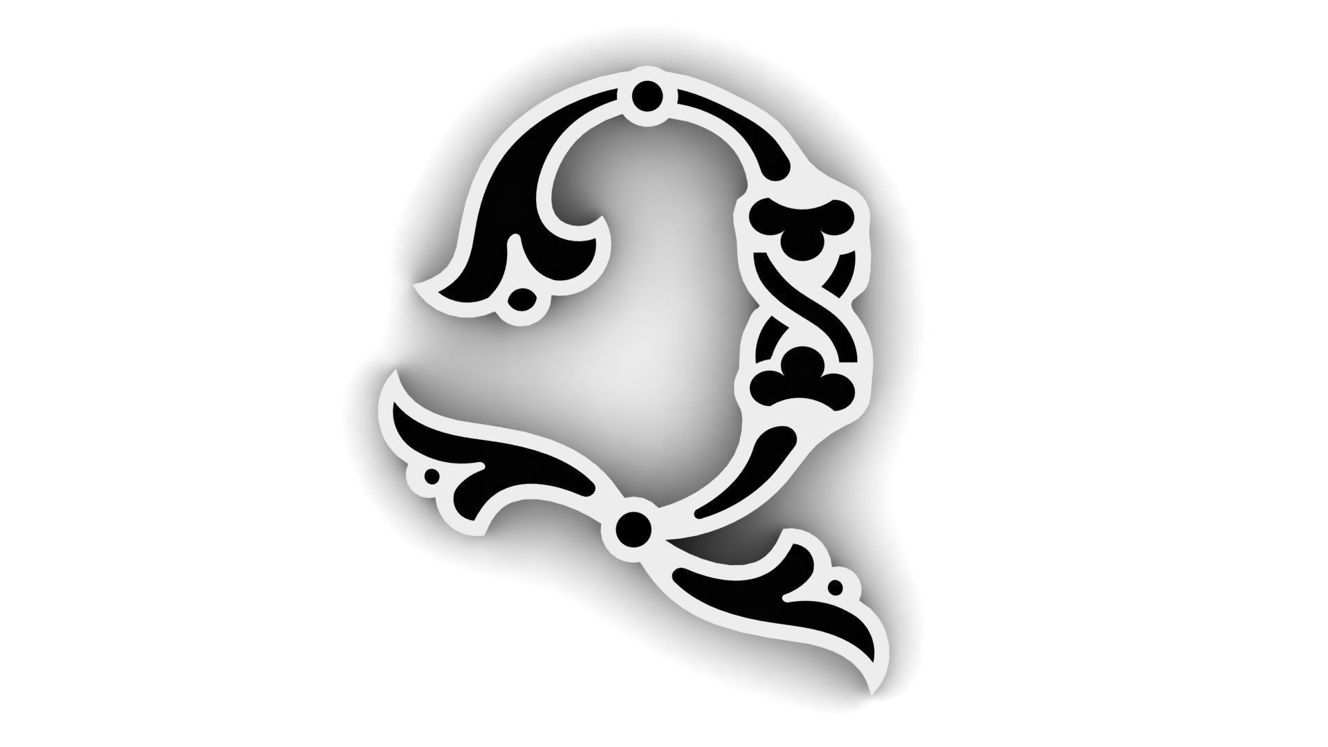 Armenian Classic Initial Letter Necklaces 3D print model_27