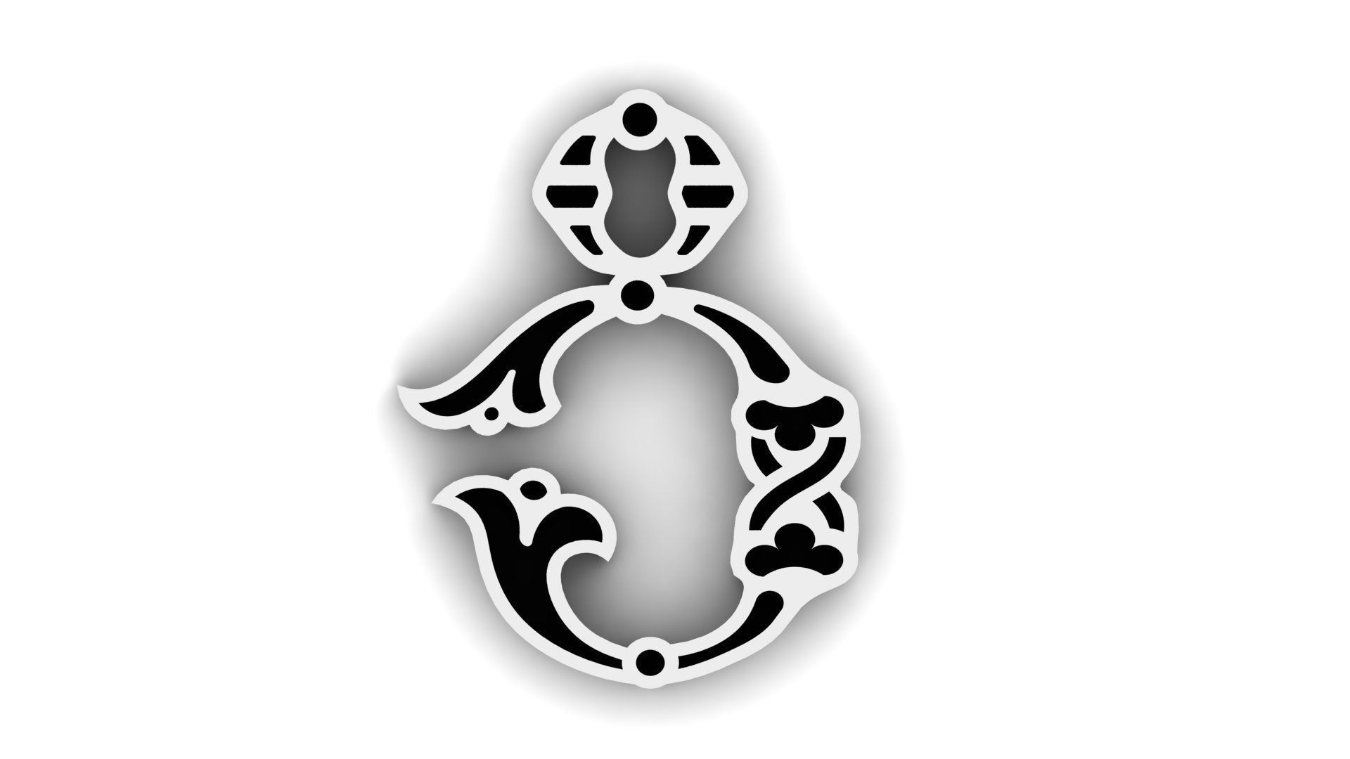 Armenian Classic Initial Letter Necklaces 3D print model_35