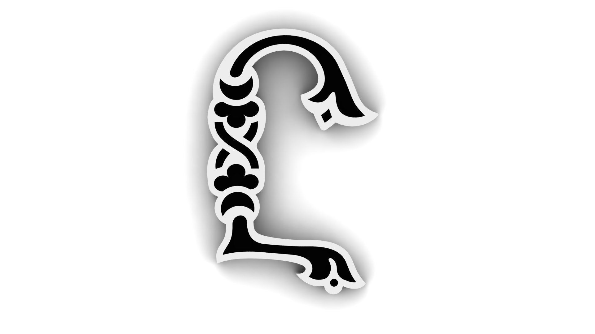 Armenian Classic Initial Letter Necklaces 3D print model_10