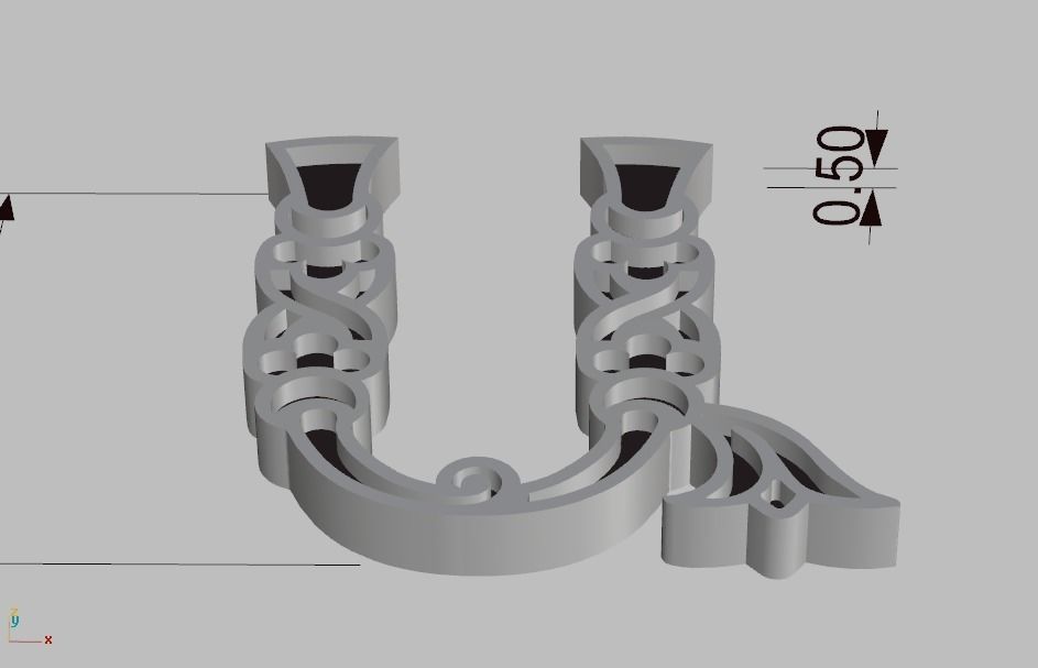 Armenian Classic Initial Letter Necklaces 3D print model_3