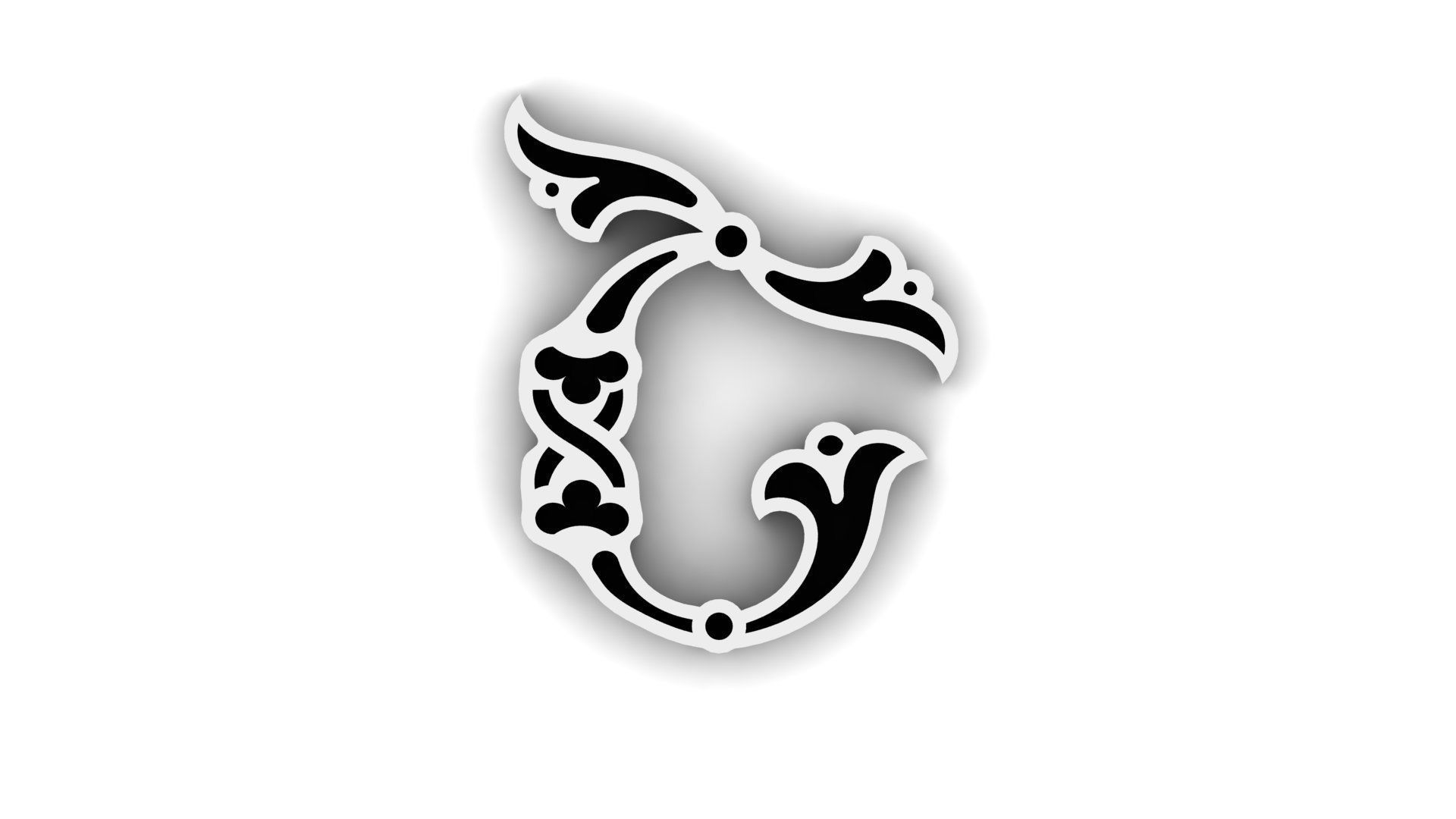 Armenian Classic Initial Letter Necklaces 3D print model_25