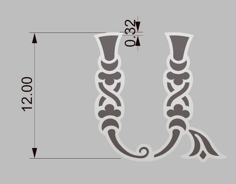 Armenian Classic Initial Letter Necklaces 3D print model_2