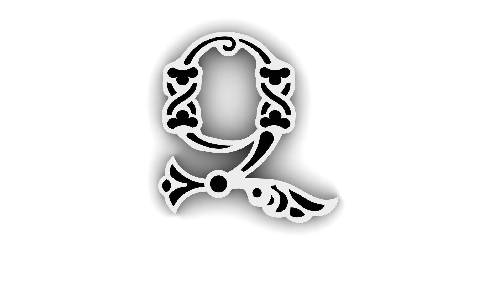 Armenian Classic Initial Letter Necklaces 3D print model_19