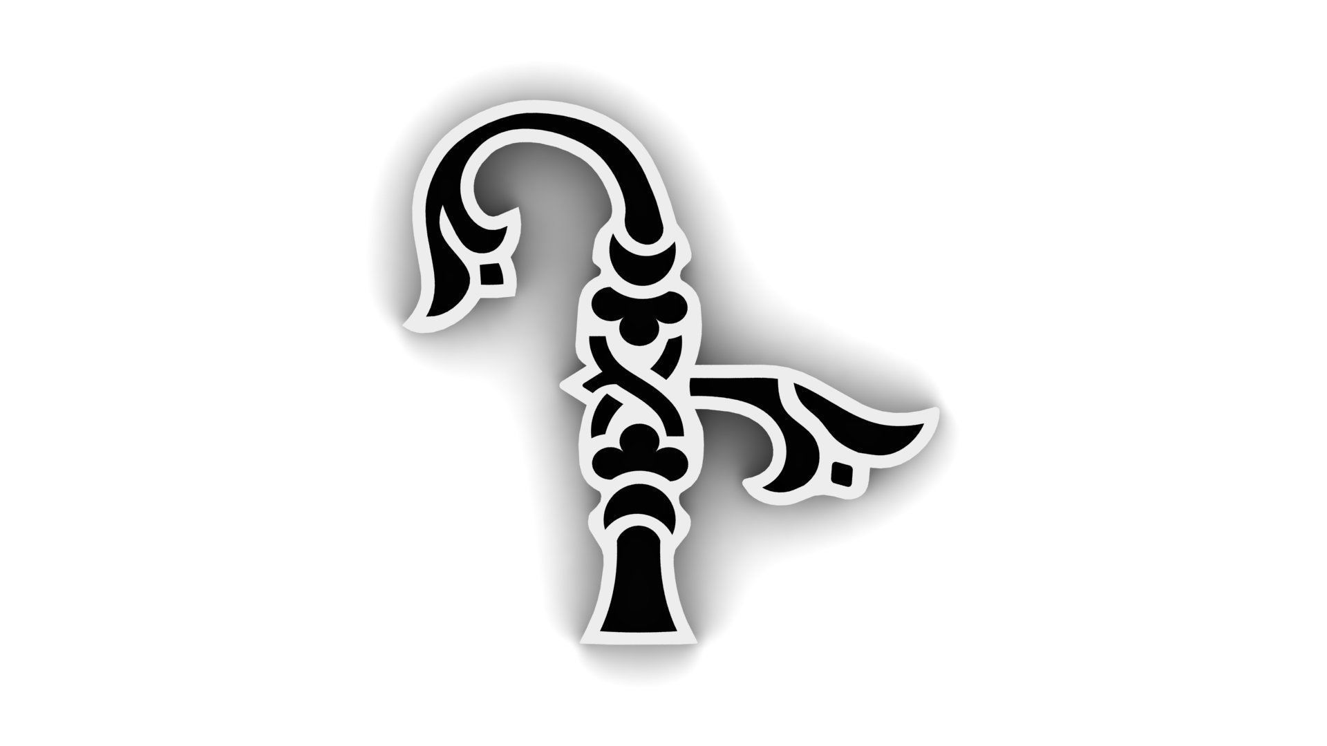 Armenian Classic Initial Letter Necklaces 3D print model_6