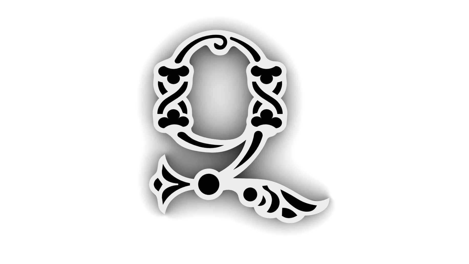 Armenian Classic Initial Letter Necklaces 3D print model_8