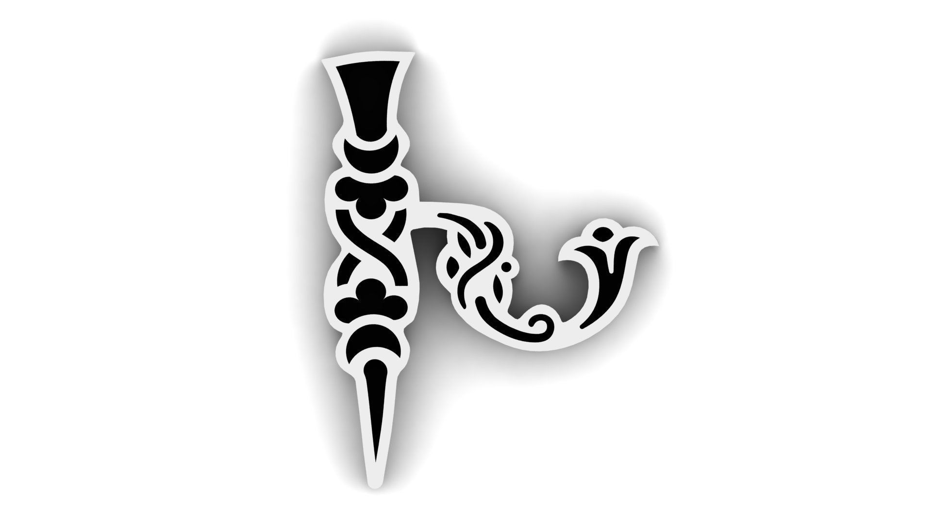 Armenian Classic Initial Letter Necklaces 3D print model_15