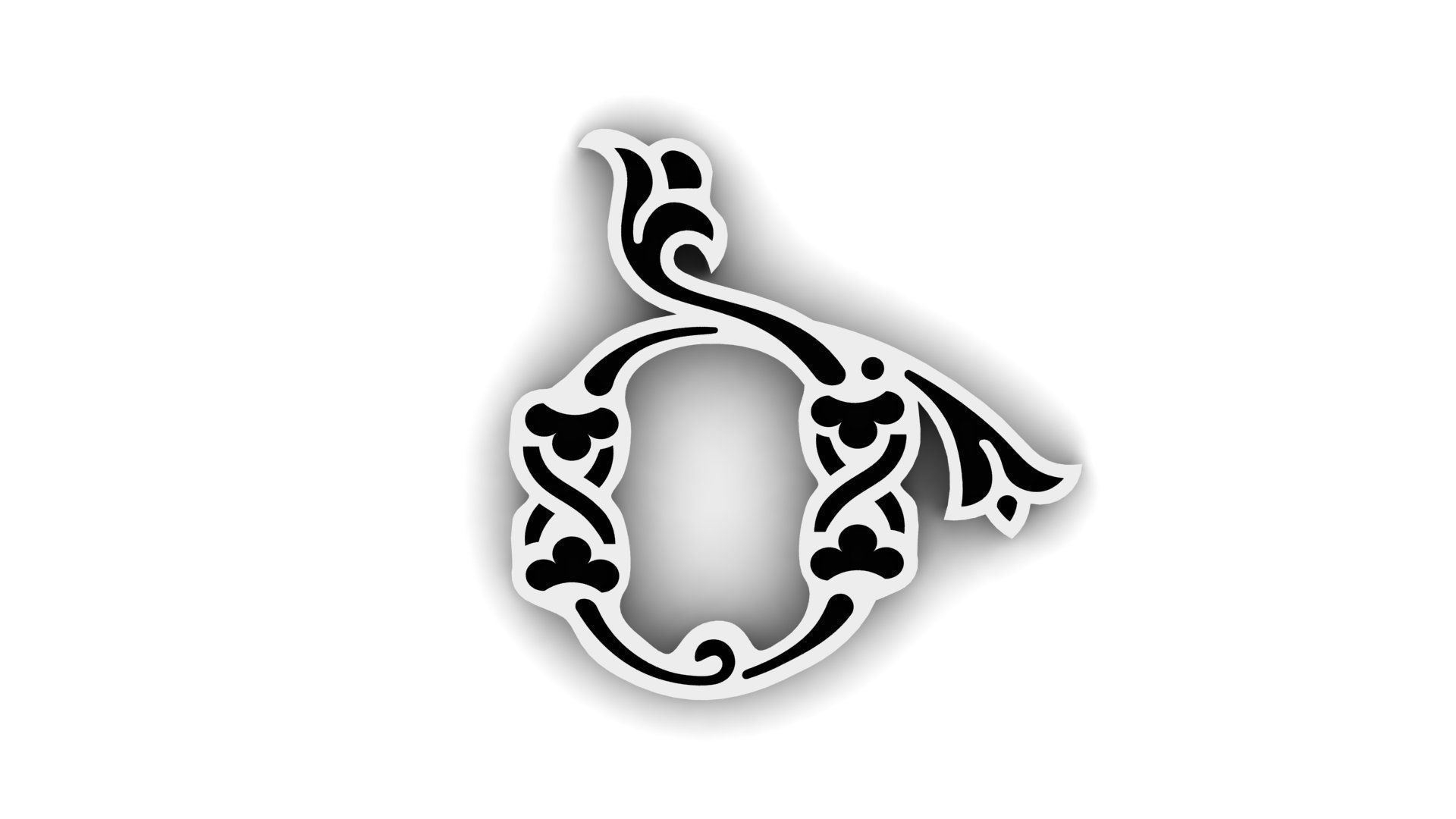 Armenian Classic Initial Letter Necklaces 3D print model_16